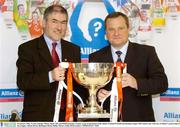 29 January 2004; Tyrone manager Mickey Harte, left, and Dublin manager Tommy Lyons at the launch of the Allianz National Football and Hurling Leagues 2004 which is the 12th year of Allianz's sponsorship of the Leagues. Allianz House, Burlington Road, Dublin. Picture credit; Brian Lawless / SPORTSFILE *EDI*