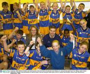 30 January 2004; Dublin Footballer and Chief Executive of the GPA Dessie Farrell and Lynne Malone, C&C, pictured with pupils from Cnoc Mhuire, Senior School, Killinarden, Tallaght, at the presentation of a full kit of gear to the boys and girls Gaelic teams by the C&C group( Club Energise). Picture credit; Matt Browne / SPORTSFILE *EDI*