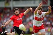 6 July 2013; Kevin McKernan, Down, in action against Mark Lynch, Derry. GAA Football All-Ireland Senior Championship, Round 2, Derry v Down, Celtic Park, Derry. Photo by Sportsfile