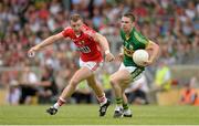 7 July 2013; Marc O Se, Kerry, in action against Brian Hurley, Cork. Munster GAA Football Senior Championship Final, Kerry v Cork, Fitzgerald Stadium, Killarney, Co. Kerry. Picture credit: Diarmuid Greene / SPORTSFILE