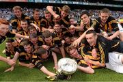 7 July 2013; Kilkenny players celebrate with the cup at the end of the game. Electric Ireland Leinster GAA Hurling Minor Championship Final, Laois v Kilkenny, Croke Park, Dublin. Picture credit: David Maher / SPORTSFILE