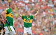7 July 2013; Colm Cooper, Kerry, celebrates at the final whistle after victory over Cork. Munster GAA Football Senior Championship Final, Kerry v Cork, Fitzgerald Stadium, Killarney, Co. Kerry. Picture credit: Diarmuid Greene / SPORTSFILE