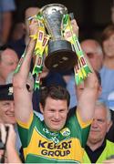 7 July 2013; Kerry captain Eoin Brosnan lifts the trophy after the game. Munster GAA Football Senior Championship Final, Kerry v Cork, Fitzgerald Stadium, Killarney, Co. Kerry. Picture credit: Barry Cregg / SPORTSFILE