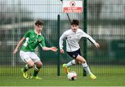 15 January 2017; Sean Kennedy of Republic of Ireland Under 15 in action against Kevin O'Reilly  of Republic of Ireland Under 16 during a Friendly match between Republic of Ireland Under 15 and Republic of Ireland Under 16 at IT Carlow in Carlow. Photo by Sam Barnes/Sportsfile