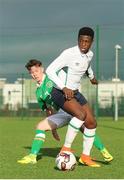 15 January 2017; Timi Sobowale of Republic of Ireland Under 15 in action against Kevin O'Reilly of Republic of Ireland Under 16 during a Friendly match between Republic of Ireland Under 15 and Republic of Ireland Under 16 at IT Carlow in Carlow. Photo by Sam Barnes/Sportsfile