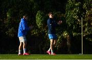 18 November 2020; Garry Ringrose, right, and Jordan Larmour clap during Leinster Rugby squad training at UCD in Dublin. Photo by Harry Murphy/Sportsfile