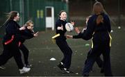 18 November 2020; Eabha Duff during a Leinster Rugby After School Pop Up Club at DCU in Dublin. Photo by Piaras Ó Mídheach/Sportsfile