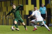18 November 2020; Connor Ronan of Republic of Ireland in action against Kenan Avdusinovic of Luxembourg during the UEFA European U21 Championship Qualifier match between Luxembourg and Republic of Ireland at Stade Henri-Dunant in Beggen, Luxembourg. Photo by Gerry Schmidt/Sportsfile