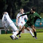 18 November 2020; Zach Elbouzedi of Republic of Ireland in action against Loris Bernardy of Luxembourg during the UEFA European U21 Championship Qualifier match between Luxembourg and Republic of Ireland at Stade Henri-Dunant in Beggen, Luxembourg. Photo by Gerry Schmidt/Sportsfile