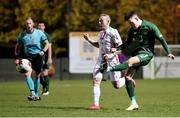 18 November 2020; Darragh Leahy of Republic of Ireland in action against Kenan Avdusinovic of Luxembourg during the UEFA European U21 Championship Qualifier match between Luxembourg and Republic of Ireland at Stade Henri-Dunant in Beggen, Luxembourg. Photo by Gerry Schmidt/Sportsfile