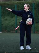 18 November 2020; Molly Hughes during a Leinster Rugby After School Pop Up Club at DCU in Dublin. Photo by Piaras Ó Mídheach/Sportsfile
