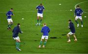 18 November 2020; Northern Ireland players warm-up prior to the UEFA Nations League B match between Northern Ireland and Romania at the National Football Stadium at Windsor Park in Belfast. Photo by David Fitzgerald/Sportsfile