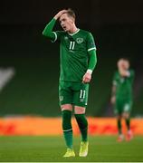 18 November 2020; Ronan Curtis of Republic of Ireland reacts during the UEFA Nations League B match between Republic of Ireland and Bulgaria at the Aviva Stadium in Dublin. Photo by Stephen McCarthy/Sportsfile