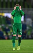 18 November 2020; Ronan Curtis of Republic of Ireland reacts during the UEFA Nations League B match between Republic of Ireland and Bulgaria at the Aviva Stadium in Dublin. Photo by Seb Daly/Sportsfile