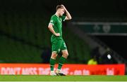 18 November 2020; A dejected Dara O'Shea of Republic of Ireland after the UEFA Nations League B match between Republic of Ireland and Bulgaria at the Aviva Stadium in Dublin. Photo by Sam Barnes/Sportsfile