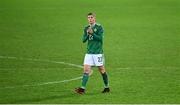18 November 2020; Daniel Ballard of Northern Ireland applauds the support following the UEFA Nations League B match between Northern Ireland and Romania in the National Football Stadium at Windsor Park in Belfast. Photo by David Fitzgerald/Sportsfile