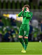 18 November 2020; Ronan Curtis of Republic of Ireland reacts during the UEFA Nations League B match between Republic of Ireland and Bulgaria at the Aviva Stadium in Dublin. Photo by Seb Daly/Sportsfile