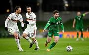 18 November 2020; Sean Maguire of Republic of Ireland in action against Kristian Dimitrov, left, and Aleksandar Tsvetkov of Bulgaria during the UEFA Nations League B match between Republic of Ireland and Bulgaria at the Aviva Stadium in Dublin. Photo by Seb Daly/Sportsfile
