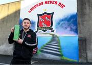 19 November 2020; Sean Murray of Dundalk with his SSE Airtricity SWAI Player of the Month Award for October 2020 at Oriel Park in Dundalk, Louth. Photo by Matt Browne/Sportsfile