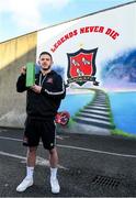 19 November 2020; Sean Murray of Dundalk with his SSE Airtricity SWAI Player of the Month Award for October 2020 at Oriel Park in Dundalk, Louth. Photo by Matt Browne/Sportsfile