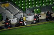 18 November 2020; Photographers during the UEFA Nations League B match between Republic of Ireland and Bulgaria at the Aviva Stadium in Dublin. Photo by Eóin Noonan/Sportsfile