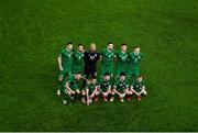 18 November 2020; Republic of Ireland team prior to the UEFA Nations League B match between Republic of Ireland and Bulgaria at the Aviva Stadium in Dublin. Photo by Eóin Noonan/Sportsfile