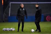 20 November 2020; Shamrock Rovers coach Glenn Cronin, left, and sporting director Stephen McPhail prior to the Extra.ie FAI Cup Quarter-Final match between Finn Harps and Shamrock Rovers at Finn Park in Ballybofey, Donegal. Photo by Seb Daly/Sportsfile