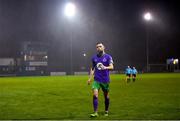 20 November 2020; Jack Byrne of Shamrock Rovers makes his way into the dressing at half-time during the Extra.ie FAI Cup Quarter-Final match between Finn Harps and Shamrock Rovers at Finn Park in Ballybofey, Donegal. Photo by Seb Daly/Sportsfile