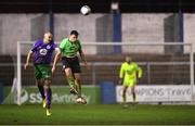 20 November 2020; Joey O'Brien of Shamrock Rovers in action against Mark Russell of Finn Harps during the Extra.ie FAI Cup Quarter-Final match between Finn Harps and Shamrock Rovers at Finn Park in Ballybofey, Donegal. Photo by Seb Daly/Sportsfile