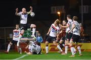 20 November 2020; Chris Shields of Dundalk handles the ball in the area resulting in a Bohemians penalty during the Extra.ie FAI Cup Quarter-Final match between Bohemians and Dundalk at Dalymount Park in Dublin. Photo by Stephen McCarthy/Sportsfile