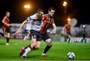 20 November 2020; Michael Duffy of Dundalk in action against Michael Barker of Bohemians during the Extra.ie FAI Cup Quarter-Final match between Bohemians and Dundalk at Dalymount Park in Dublin. Photo by Ben McShane/Sportsfile