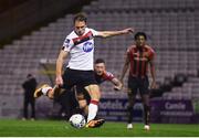 20 November 2020; David McMillan of Dundalk shoots to score his side's second goal, a penalty, during the Extra.ie FAI Cup Quarter-Final match between Bohemians and Dundalk at Dalymount Park in Dublin. Photo by Ben McShane/Sportsfile