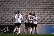 20 November 2020; Dundalk players celebrate after their side's third goal, scored by David McMillan, during the Extra.ie FAI Cup Quarter-Final match between Bohemians and Dundalk at Dalymount Park in Dublin. Photo by Ben McShane/Sportsfile