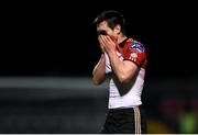 20 November 2020; Michael Barker of Bohemians reacts after being sent off during the Extra.ie FAI Cup Quarter-Final match between Bohemians and Dundalk at Dalymount Park in Dublin. Photo by Ben McShane/Sportsfile
