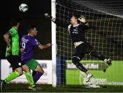 20 November 2020; Mark McGinley of Finn Harps makes a save during the Extra.ie FAI Cup Quarter-Final match between Finn Harps and Shamrock Rovers at Finn Park in Ballybofey, Donegal. Photo by Seb Daly/Sportsfile