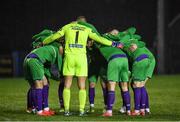 20 November 2020; Shamrock Rovers players during a huddle prior to the Extra.ie FAI Cup Quarter-Final match between Finn Harps and Shamrock Rovers at Finn Park in Ballybofey, Donegal. Photo by Seb Daly/Sportsfile