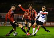 20 November 2020; Stefan Colovic of Dundalk in action against Dawson Devoy, left, and Paddy Kirk of Bohemians during the Extra.ie FAI Cup Quarter-Final match between Bohemians and Dundalk at Dalymount Park in Dublin. Photo by Stephen McCarthy/Sportsfile