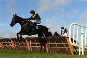 21 November 2020; Gabynako, with Jonathan Moore up, jumps the last on his way to winning the Dimond Walsh Hospitality Maiden Hurdle at Naas Racecourse in Kildare. Photo by Matt Browne/Sportsfile