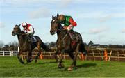 21 November 2020; Call Me Lyreen, with Jack Kennedy up, on their way to winning the Old Persian at Glenview Stud Fishery Lane Hurdle from second place Wolf Prince, with Jonathan Moore up, at Naas Racecourse in Kildare. Photo by Matt Browne/Sportsfile