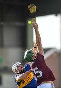 21 November 2020; Patrick Maher of Tipperary in action against Fintan Burke of Galway during the GAA Hurling All-Ireland Senior Championship Quarter-Final match between Galway and Tipperary at LIT Gaelic Grounds in Limerick. Photo by David Fitzgerald/Sportsfile