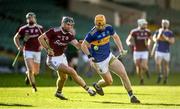 21 November 2020; Jake Morris of Tipperary in action against Aidan Harte of Galway during the GAA Hurling All-Ireland Senior Championship Quarter-Final match between Galway and Tipperary at LIT Gaelic Grounds in Limerick. Photo by David Fitzgerald/Sportsfile