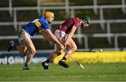 21 November 2020; Fintan Burke of Galway in action against Séamus Callanan of Tipperary during the GAA Hurling All-Ireland Senior Championship Quarter-Final match between Galway and Tipperary at LIT Gaelic Grounds in Limerick. Photo by Piaras Ó Mídheach/Sportsfile