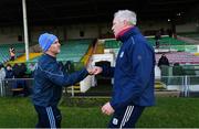 21 November 2020; Tipperary manager Liam Sheedy, left, and Galway manager Shane O'Neill bump fists after the GAA Hurling All-Ireland Senior Championship Quarter-Final match between Galway and Tipperary at LIT Gaelic Grounds in Limerick. Photo by Piaras Ó Mídheach/Sportsfile