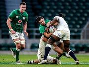 21 November 2020; Hugo Keenan of Ireland is tackled by Maro Itoje of England during the Autumn Nations Cup match between England and Ireland at Twickenham Stadium in London, England. Photo by Matt Impey/Sportsfile
