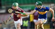 21 November 2020; Brian Concannon of Galway is tackled by Cathal Barrett of Tipperary, before Barrett was shown his first yellow card by referee Johnny Murphy, during the GAA Hurling All-Ireland Senior Championship Quarter-Final match between Galway and Tipperary at LIT Gaelic Grounds in Limerick. Photo by Piaras Ó Mídheach/Sportsfile