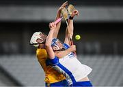 21 November 2020; Stephen Bennett of Waterford in action against Jack Browne of Clare during the GAA Hurling All-Ireland Senior Championship Quarter-Final match between Clare and Waterford at Pairc Uí Chaoimh in Cork. Photo by Harry Murphy/Sportsfile