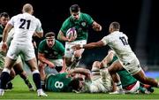 21 November 2020; Conor Murray of Ireland is tackled by Ollie Lawrence of England during the Autumn Nations Cup match between England and Ireland at Twickenham Stadium in London, England. Photo by Matt Impey/Sportsfile