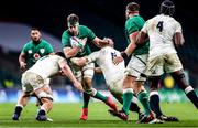 21 November 2020; Caelan Doris of Ireland is tackled by Mako Vunipola and Joe Launchbury of England during the Autumn Nations Cup match between England and Ireland at Twickenham Stadium in London, England. Photo by Matt Impey/Sportsfile