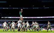 21 November 2020; Peter O'Mahony of Ireland wins possession in the line-out during the Autumn Nations Cup match between England and Ireland at Twickenham Stadium in London, England. Photo by Matt Impey/Sportsfile