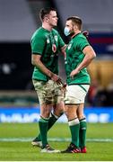 21 November 2020; Ireland captain James Ryan, left, and CJ Stander after the Autumn Nations Cup match between England and Ireland at Twickenham Stadium in London, England. Photo by Matt Impey/Sportsfile